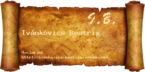 Ivánkovics Beatrix névjegykártya